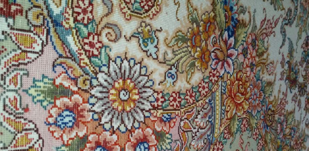 فرش دستبافت نفیس اصیل ایرانی ابریشم